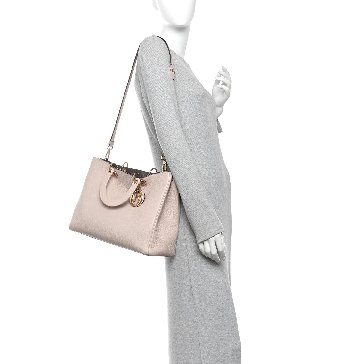 Christian Dior Bullcalf Large Diorissimo Tote Rose Poudre 2 of 16