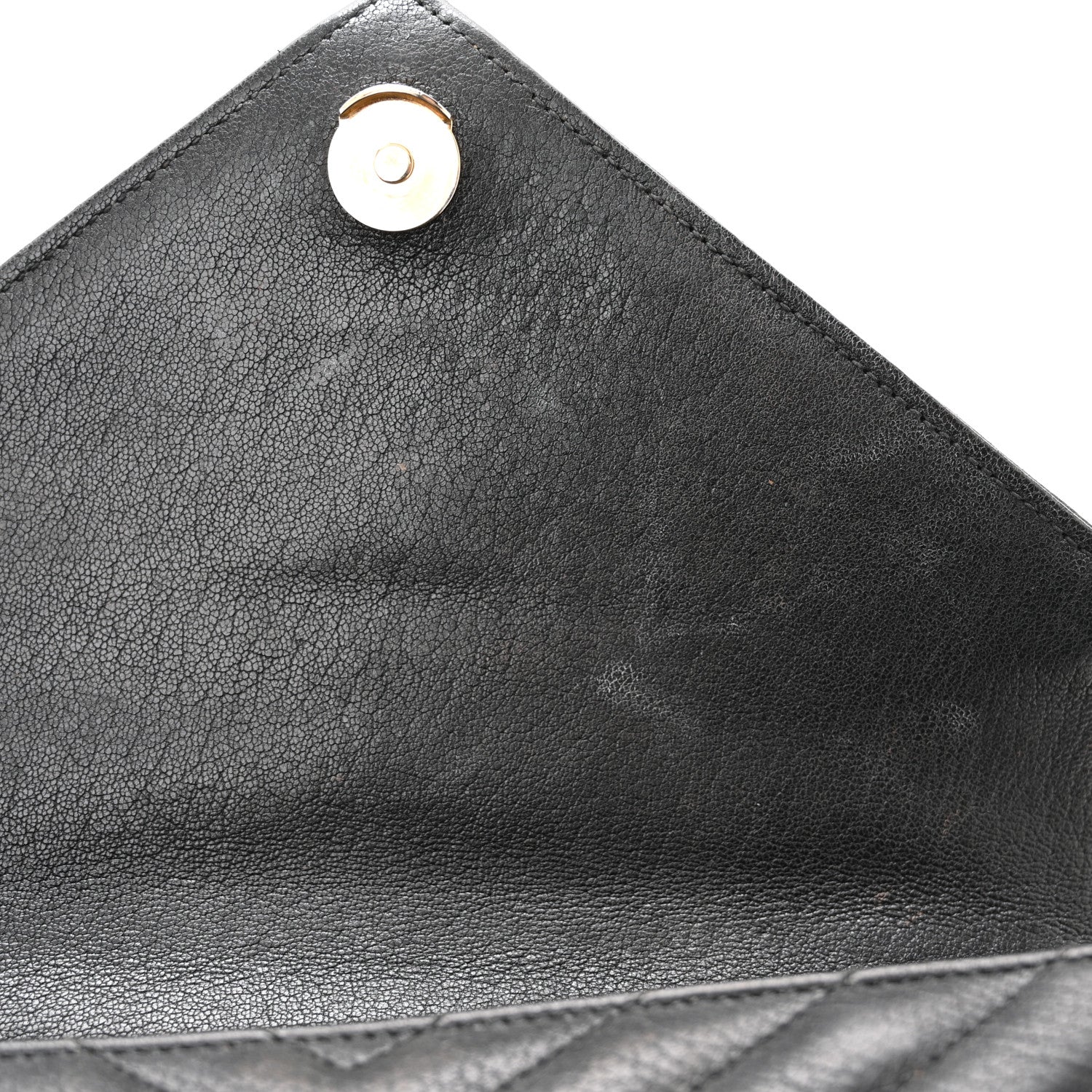 Saint Laurent Sheepskin Matelasse Chevron Monogram Medium College Bag Black 12 of 16