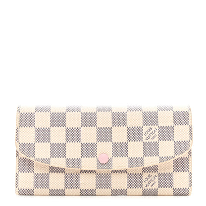 Louis Vuitton Damier Azur Emilie Wallet Rose Ballerine 1 of 8