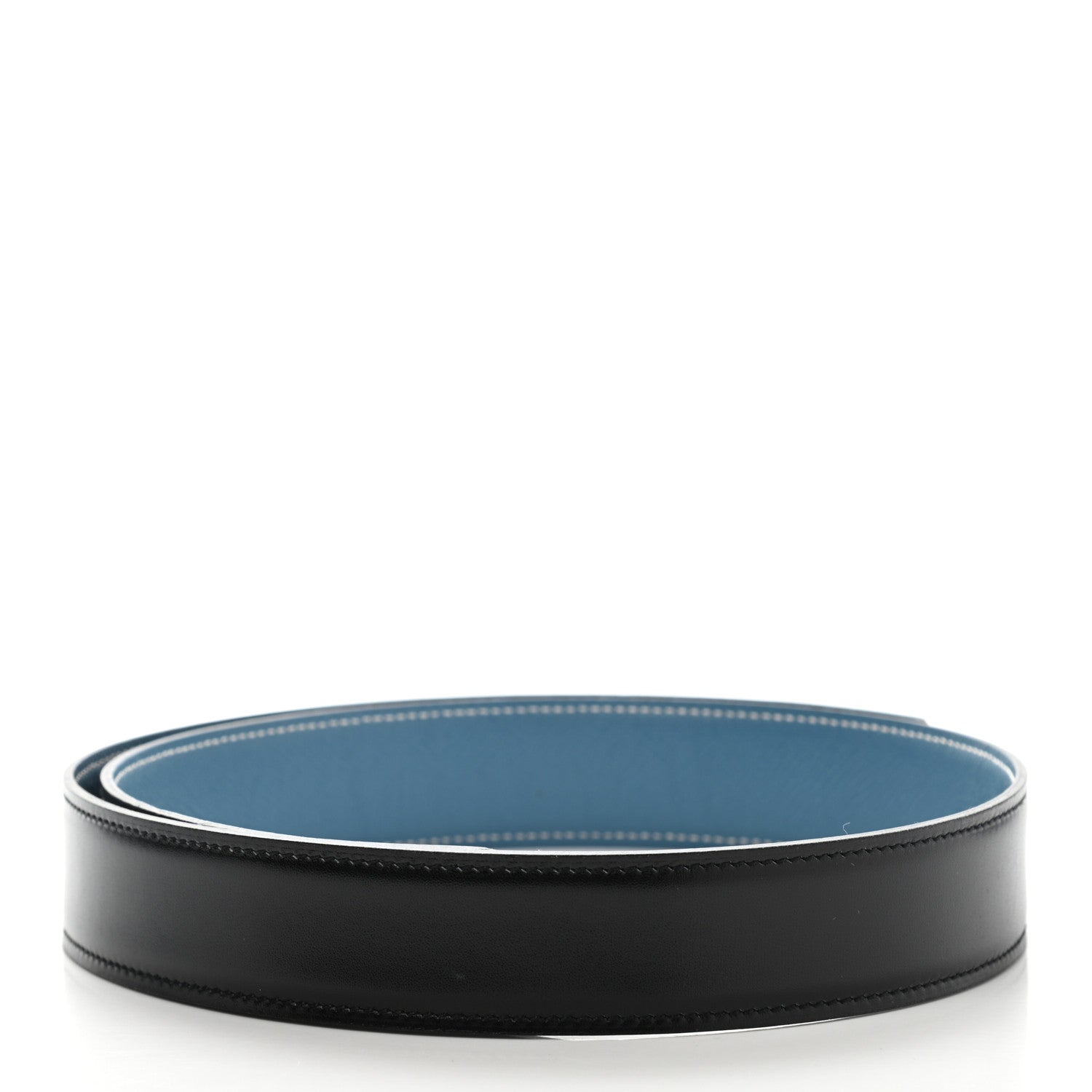 Hermes Box Courchevel 32mm Belt Strap 78 Black Blue Jean 2 of 10