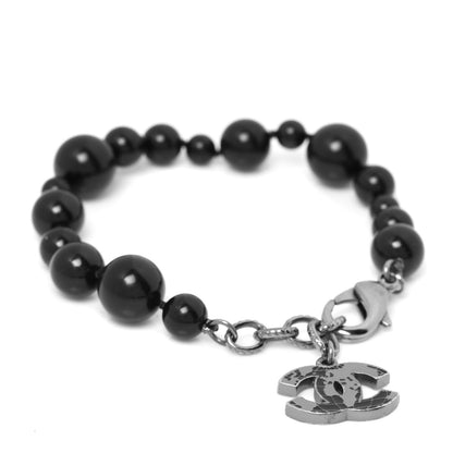 Chanel Glass Bead CC Map Bracelet Ruthenium Black 1 of 6