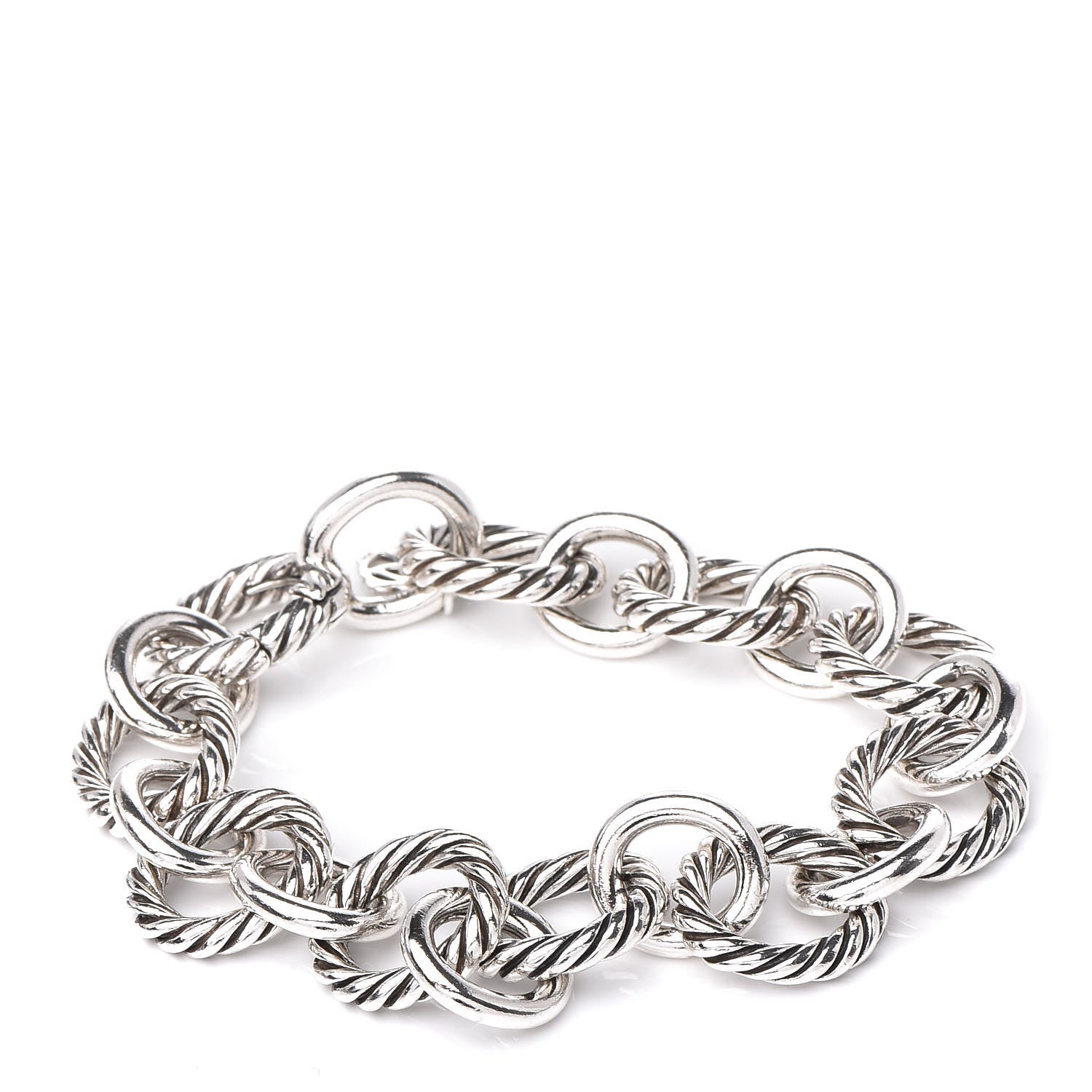 David Yurman Sterling Silver 12mm Large Oval Link Bracelet 1 of 4