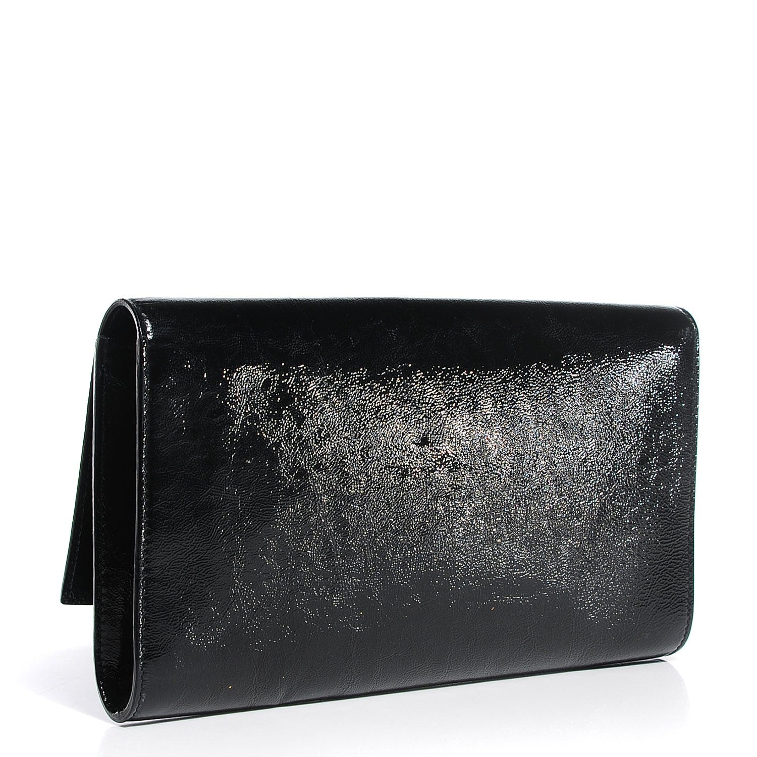 Saint Laurent Textured Patent Monogram Large Belle De Jour Clutch Black 3 of 7