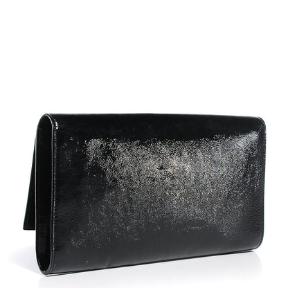 Saint Laurent Textured Patent Monogram Large Belle De Jour Clutch Black 3 of 7