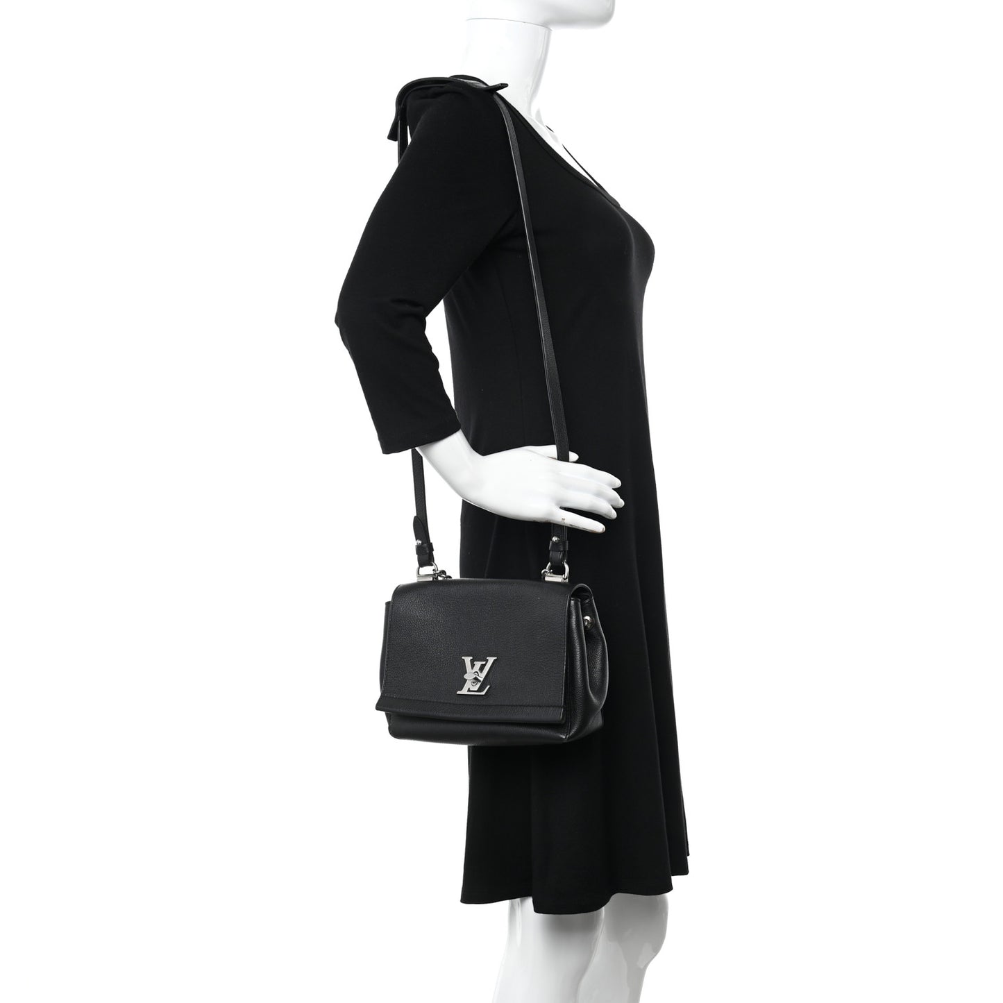 Calfskin Lockme II Chain Bag BB Black
