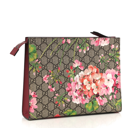 Gucci GG Supreme Monogram Blooms Large Cosmetic Case Beige Multicolor Dry Rose 4 of 12