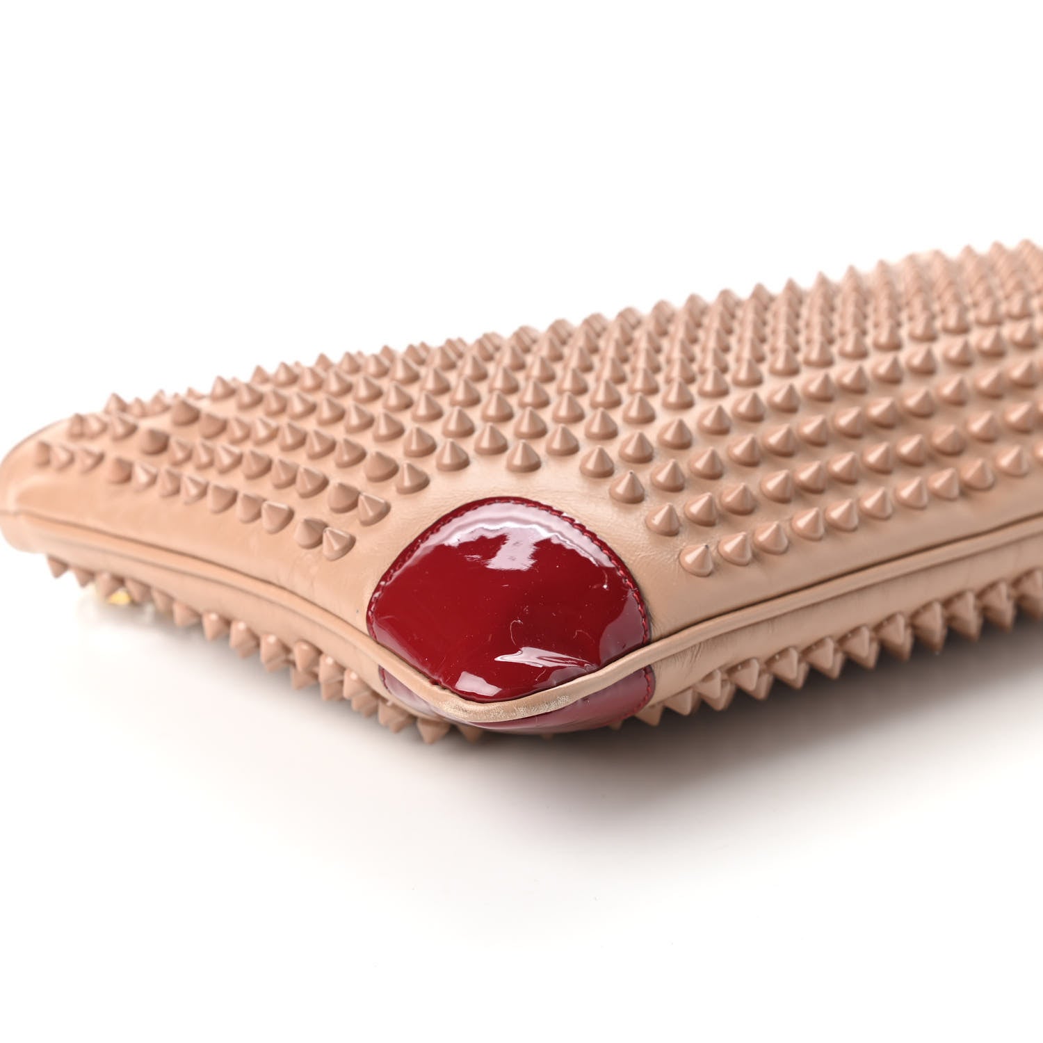 Christian Louboutin Calfskin Studded Loubiposh Chain Clutch Nude 6 of 11
