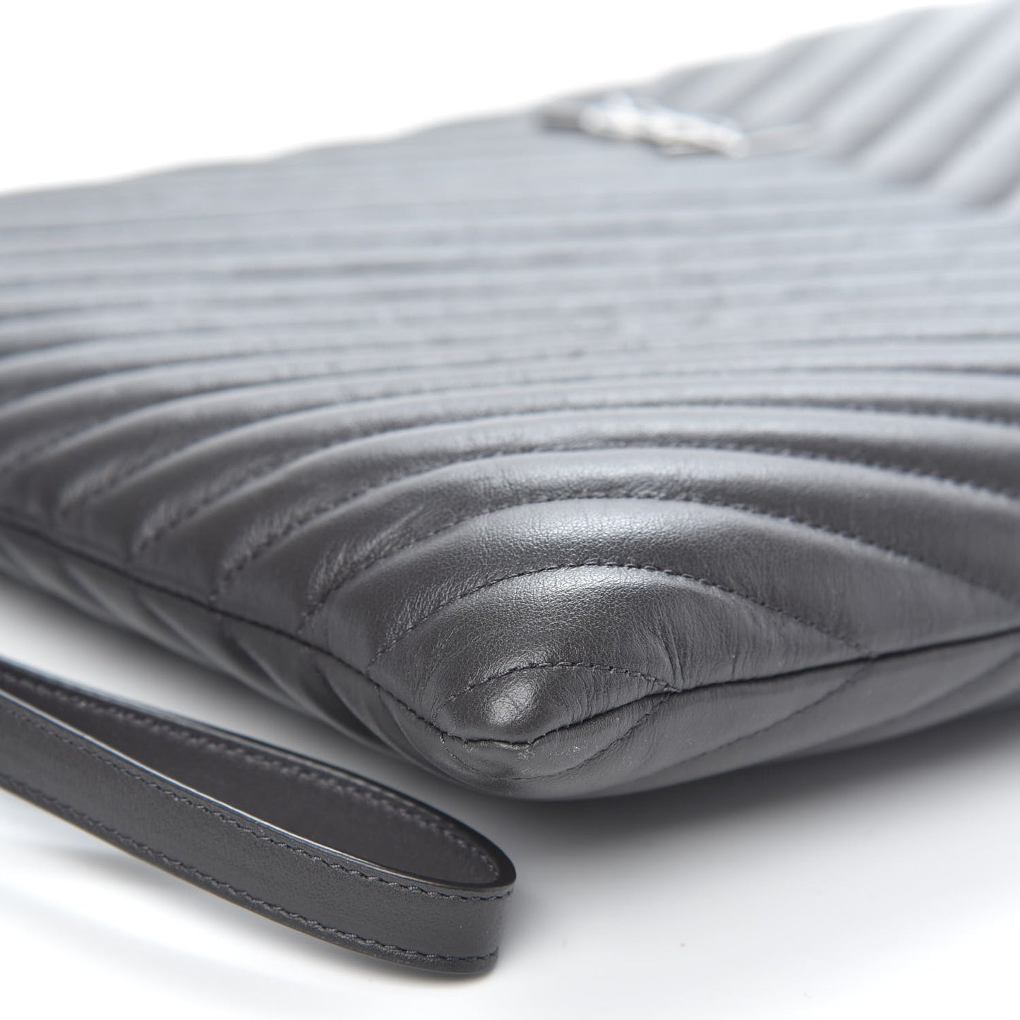 Calfskin Matelasse Chevron Cassandre Monogram Document Holder Coal