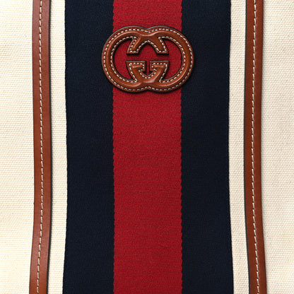 Gucci Canvas Web Medium Interlocking G Tote Bag White 8 of 10