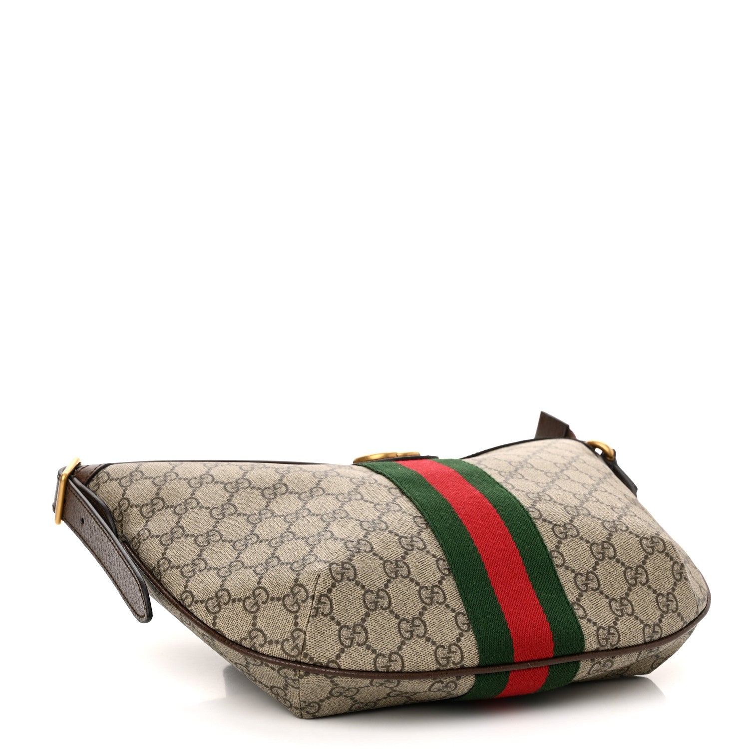 Gucci GG Supreme Monogram Web Small Ophidia Half Moon Hobo Brown 3 of 9