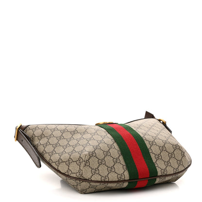 Gucci GG Supreme Monogram Web Small Ophidia Half Moon Hobo Brown 3 of 9