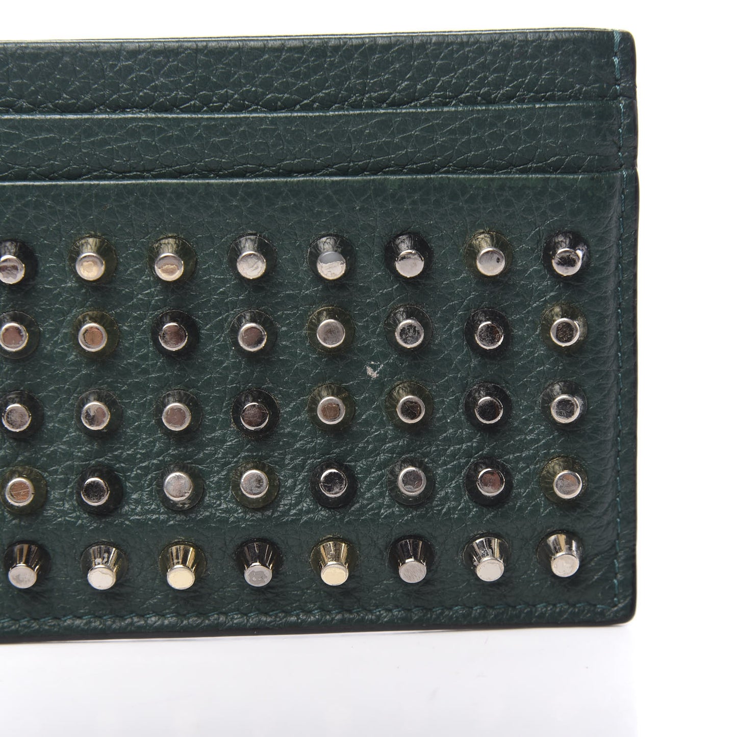 Grained Calfskin Spikes Kios Simple Card Holder Jungle