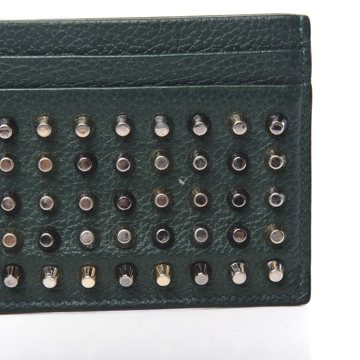 Christian Louboutin Grained Calfskin Spikes Kios Simple Card Holder Jungle 7 of 7