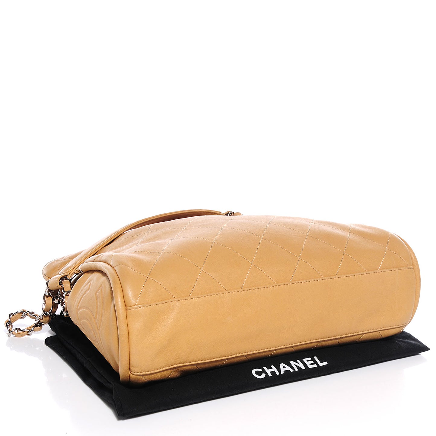 Lambskin Stitched Medium Ultimate Soft Tote Beige