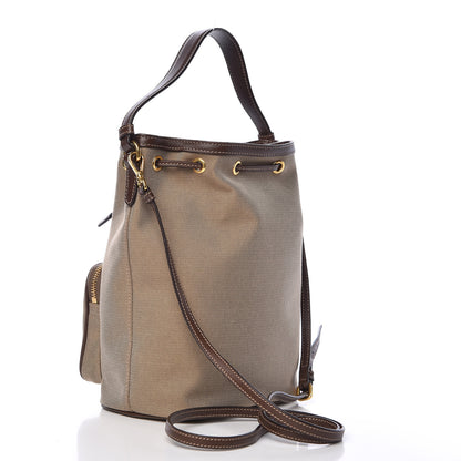 Prada Jacquard Logo Mini Bucket Crossbody Bag Corda Bruciato 3 of 9