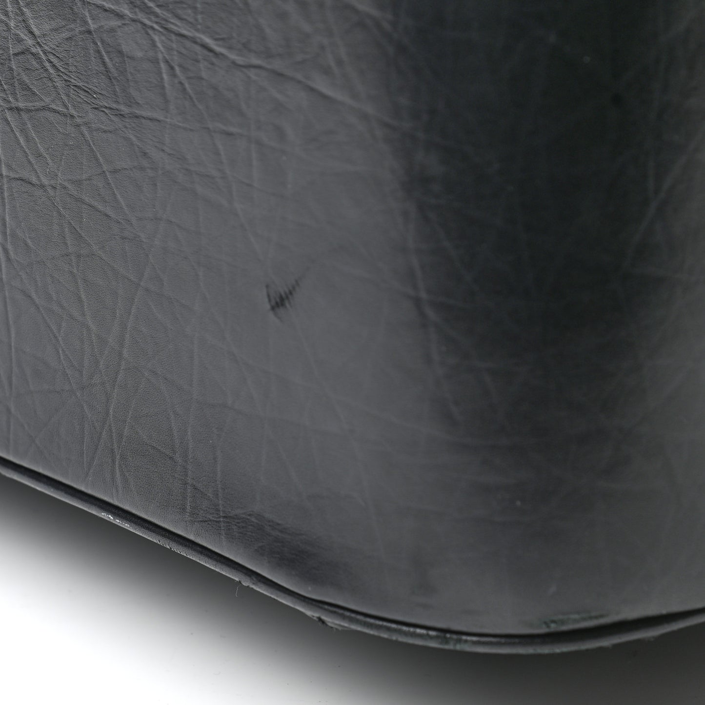Aged Calfskin Quilted Trolley Rolling Luggage Black
