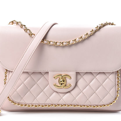 Chanel Lambskin Quilted Large CC Unchained Crossbody Light Pink 8 of 10