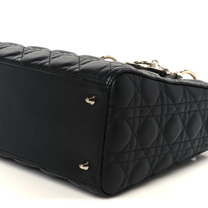 Christian Dior Lambskin Cannage Medium Lady Dior Black 10 of 10