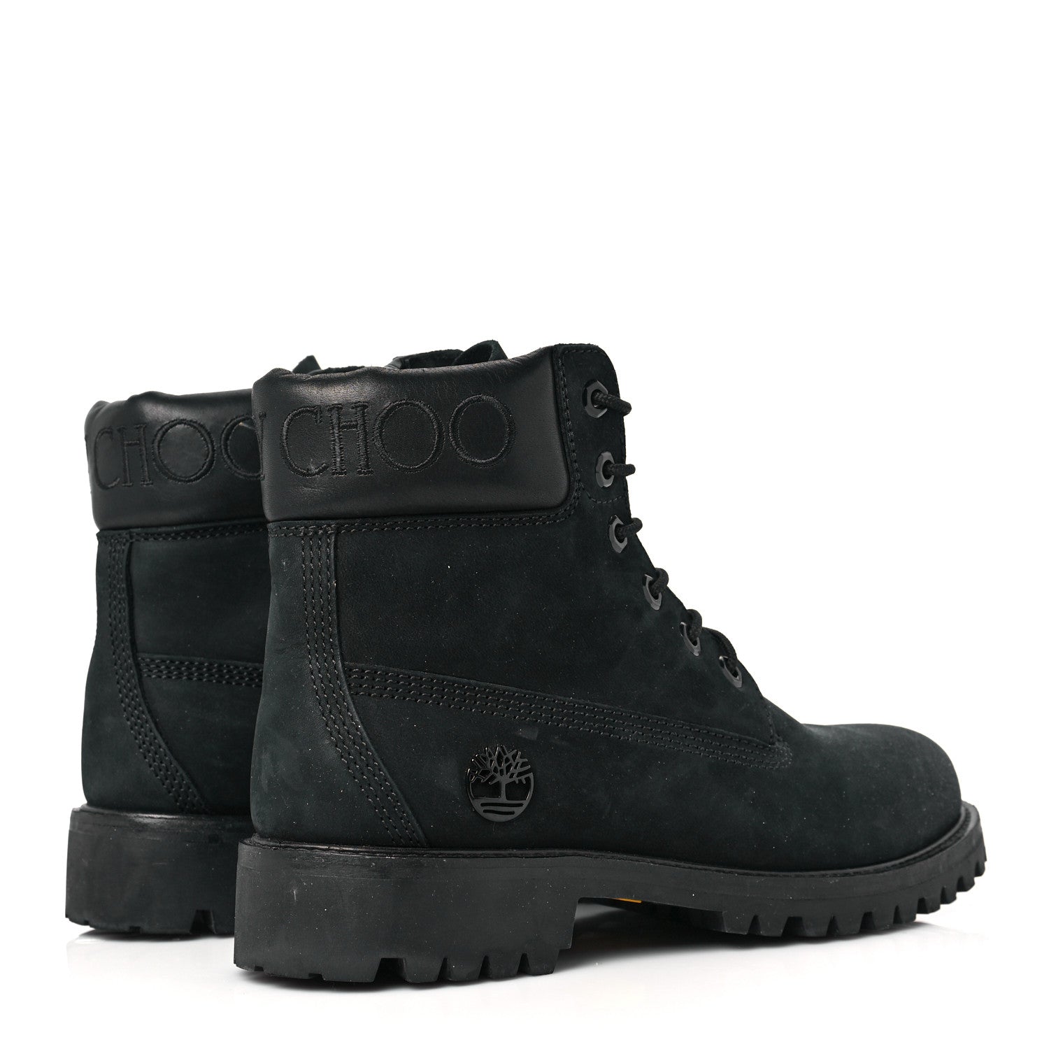 Jimmy Choo X TIMBERLAND Nubuck Glitter Womens Ankle Boots 8.5 Black Gunmetal 4 of 7