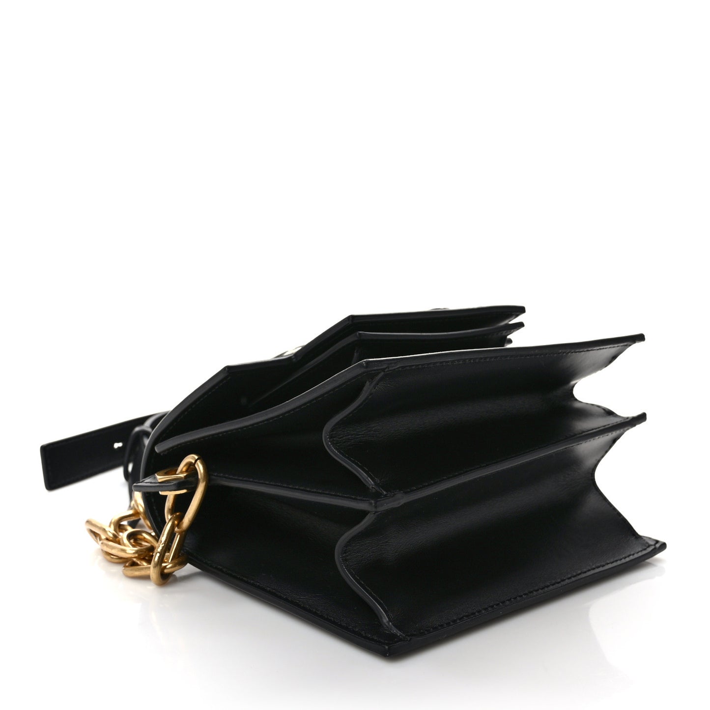 Calfskin 3D Nail Logo Shoulder Bag Black