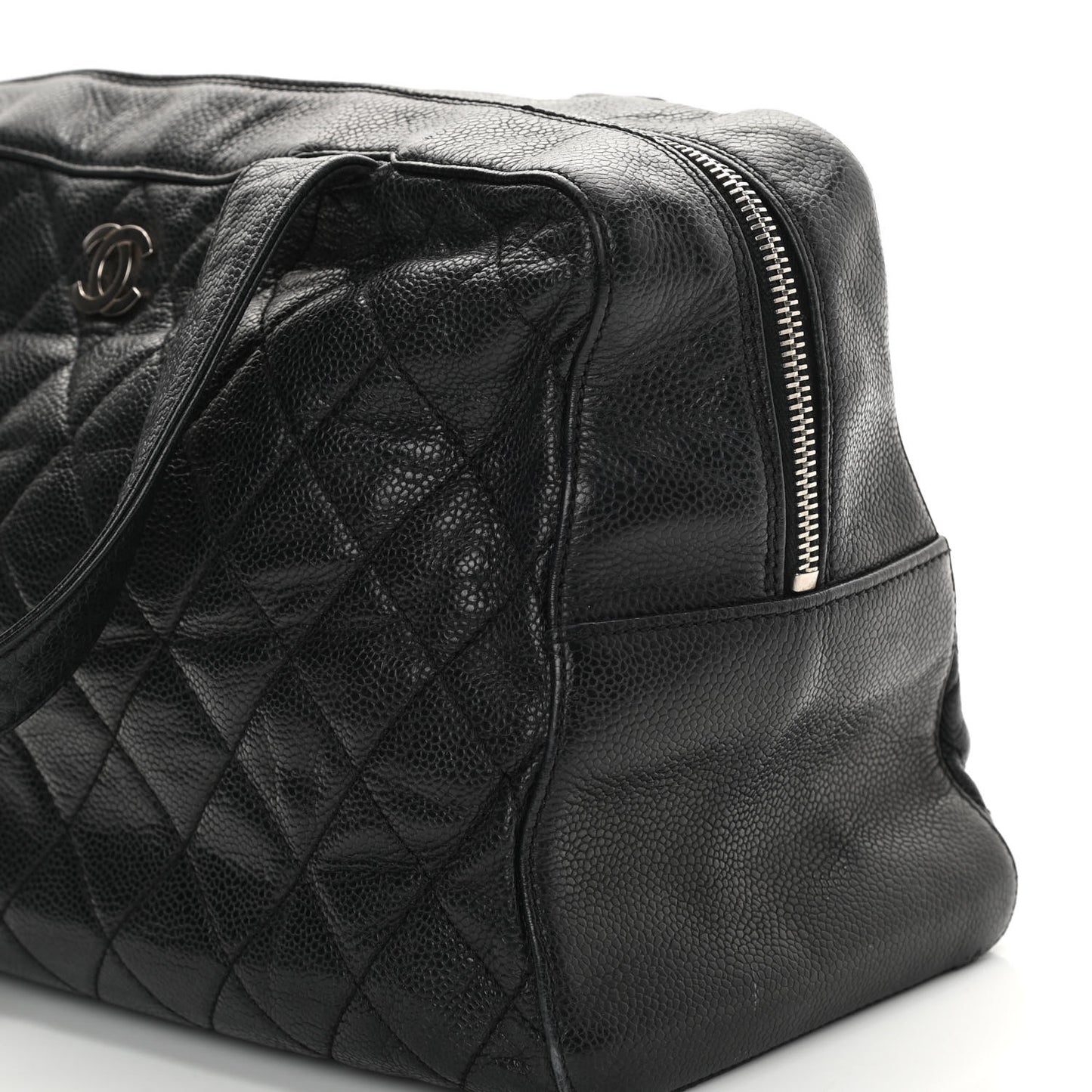 Caviar Quilted Bowler Black