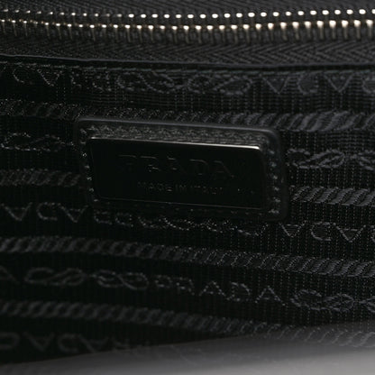Prada Metallic Spazzolato Embossed Tote Argento 6 of 9