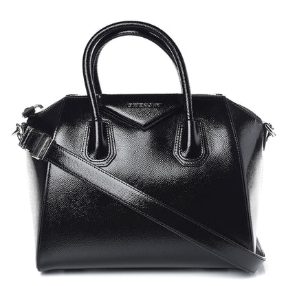 Givenchy Textured Patent Calfskin Small Antigona Black 1 of 9