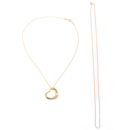 Tiffany Elsa Peretti Small 18K Yellow Gold Open Heart Pendant Necklace 3 of 6
