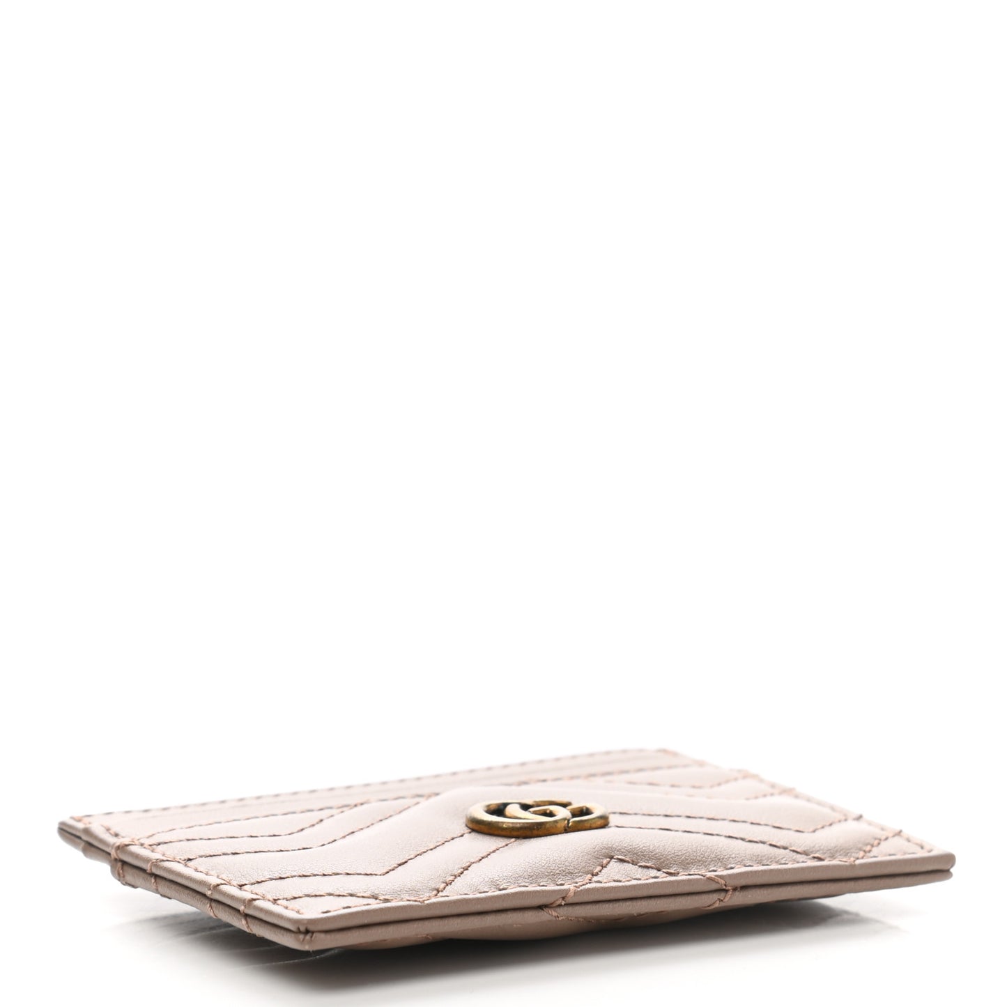 Calfskin Matelasse GG Marmont Card Holder Porcelain Rose