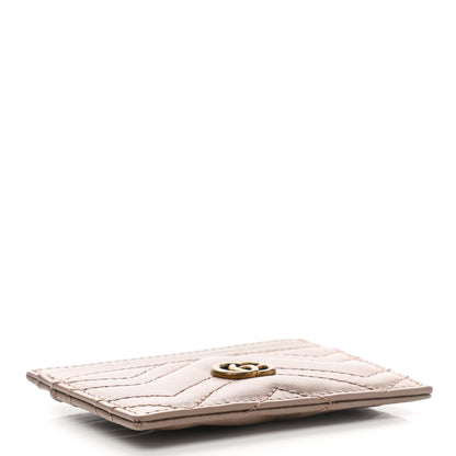 Gucci Calfskin Matelasse GG Marmont Card Holder Porcelain Rose 4 of 7