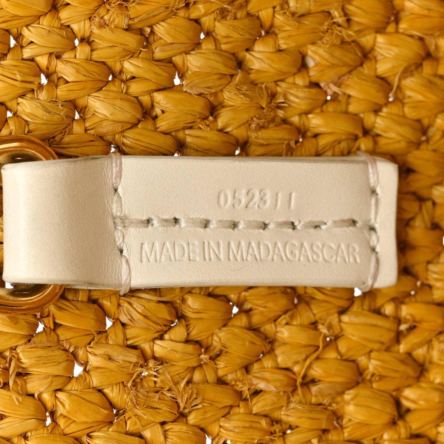 Raffia Small Paula's Ibiza Logo Tote Ochre