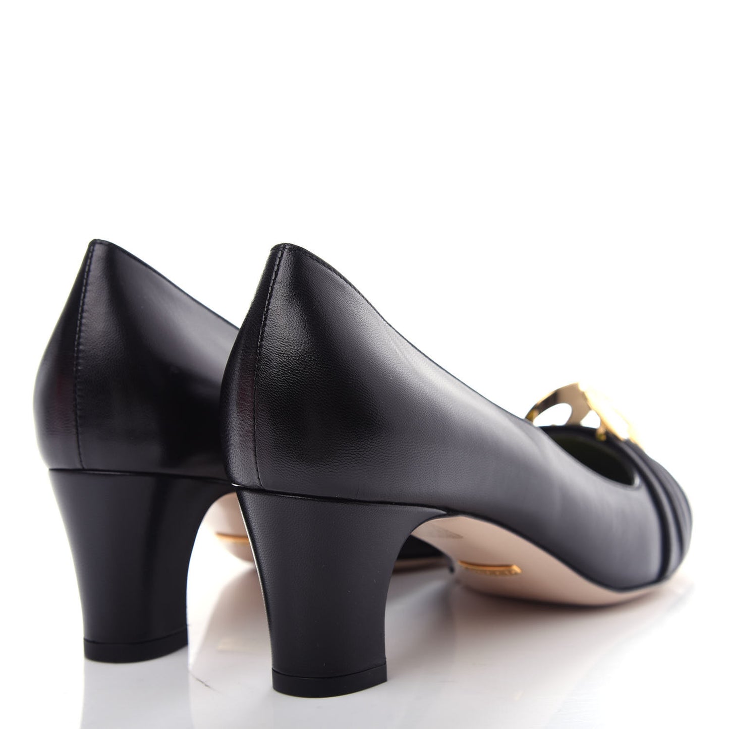 Malaga Kid Half Moon GG Square Toe Pumps 39 Black