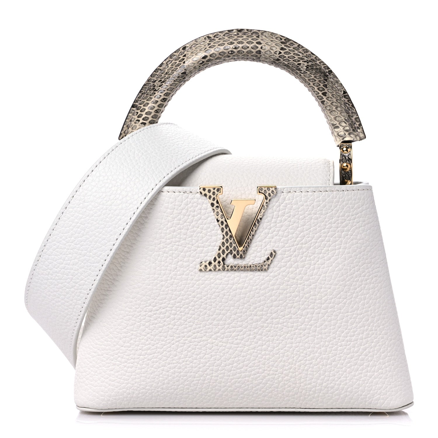 Louis Vuitton Taurillon Ayers Capucines Mini White Snow White 1 of 8