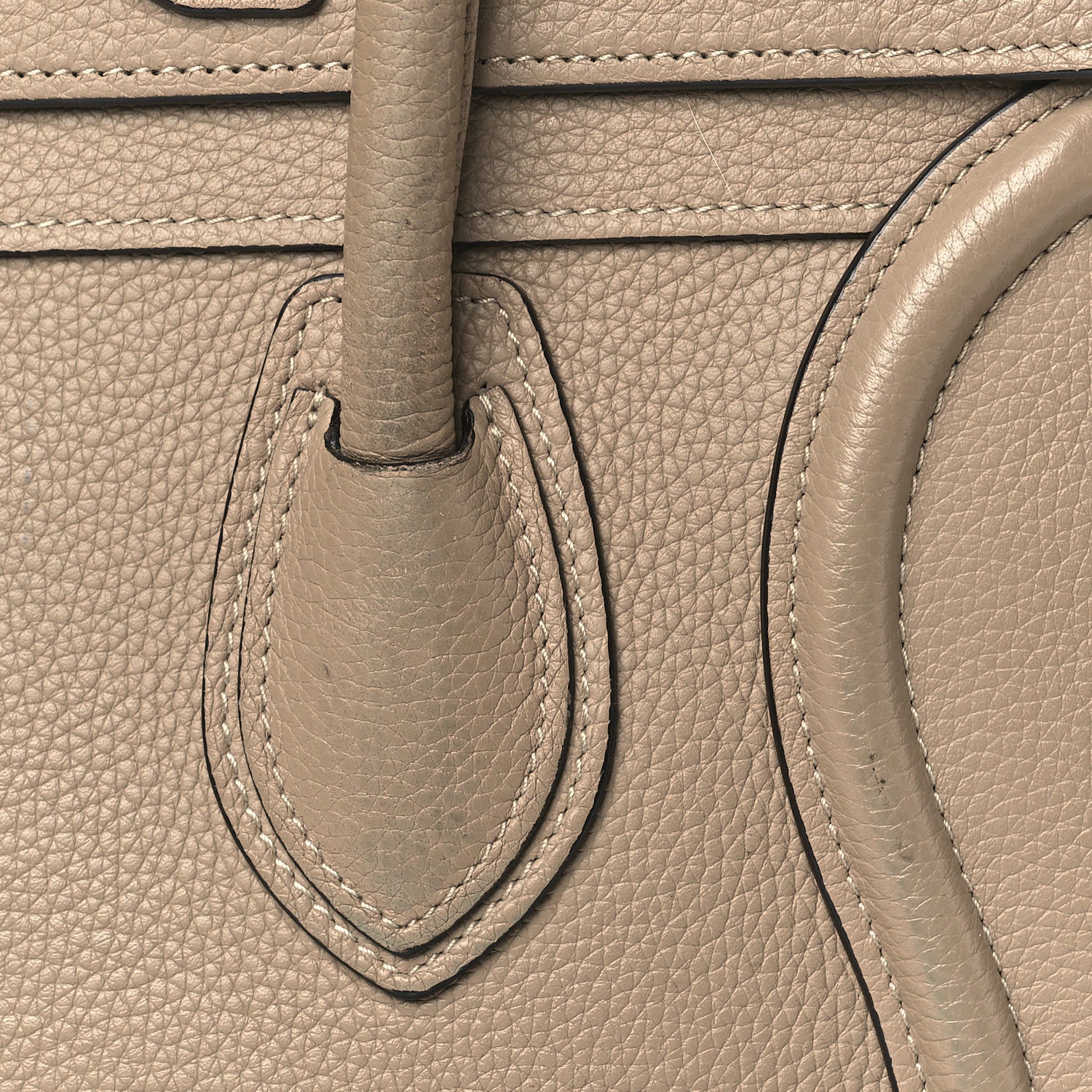 Celine Drummed Calfskin Micro Luggage Dune 10 of 10
