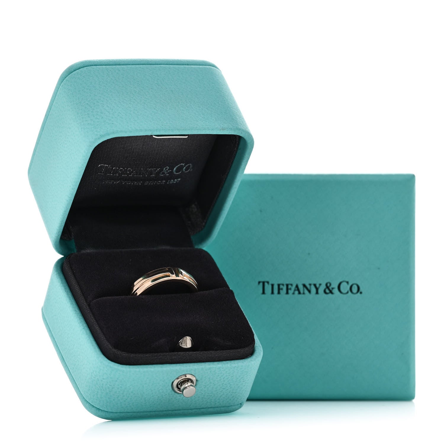 Tiffany 18K Rose Gold T Two Narrow Ring 49 5 5 of 5
