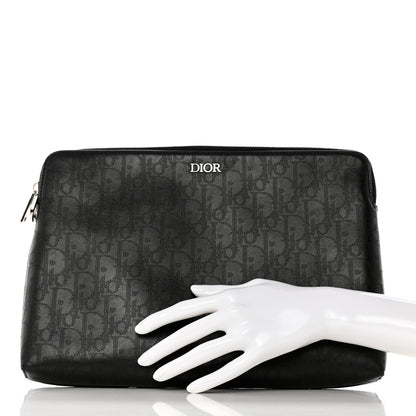 Christian Dior Calfskin Perforated Oblique Galaxy Pouch Black 2 of 10