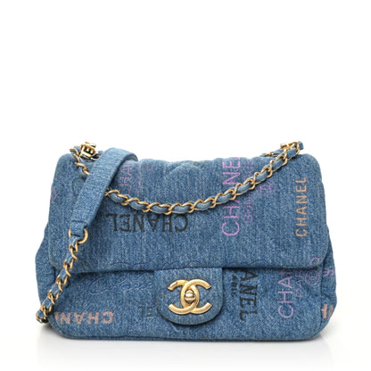 Chanel Denim Quilted Mini Denim Mood Rectangular Flap Blue Multicolor 1 of 9