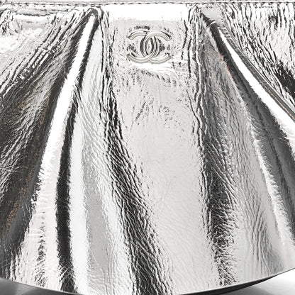 Chanel Metallic Lambskin Wave Clutch Black Silver 8 of 10