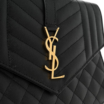 Saint Laurent Grain De Poudre Textured Mixed Matelasse Triquilt Monogram Clutch Black 8 of 9