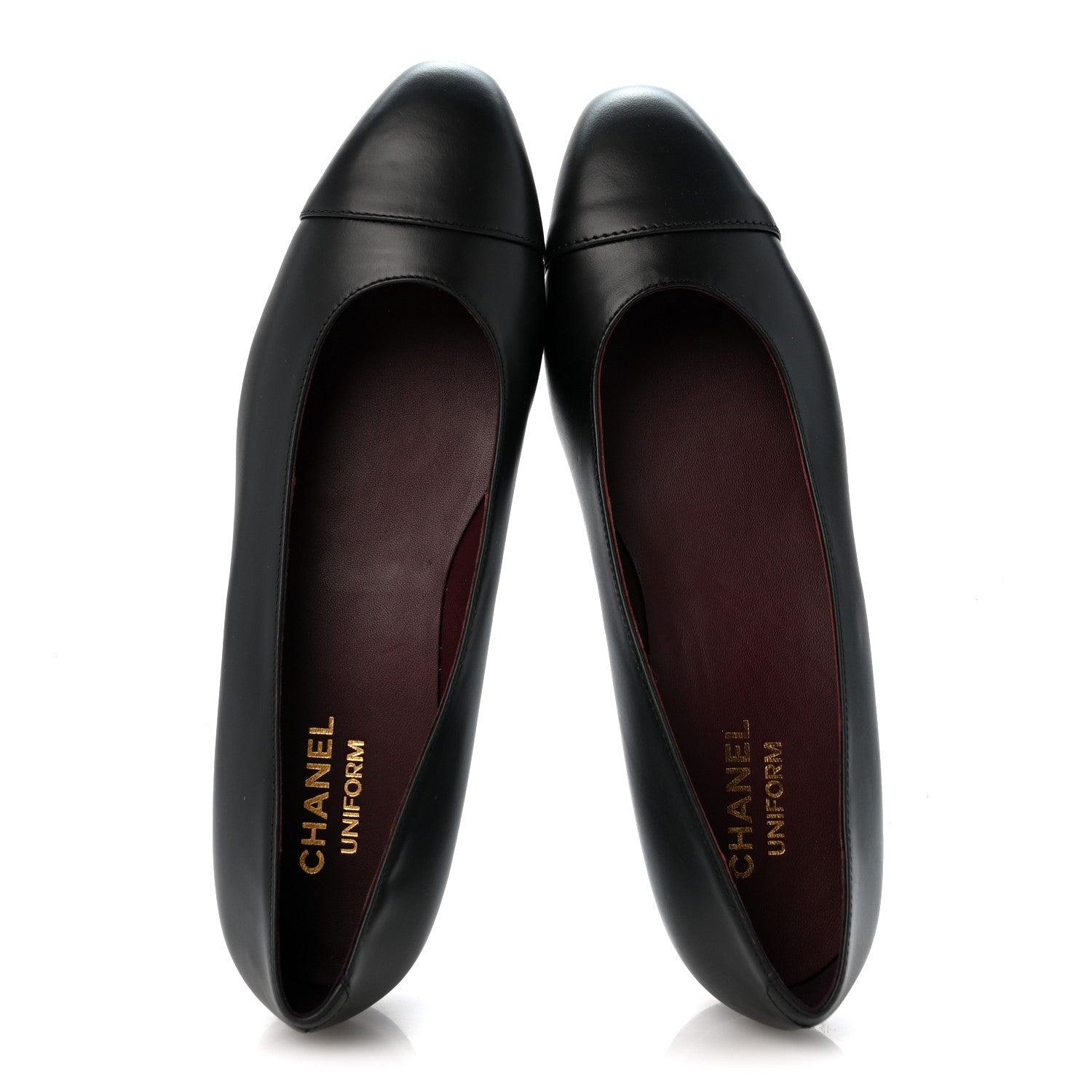 Chanel Lambskin Cap Toe CC Uniform Ballerina Flats 41 Black 2 of 10