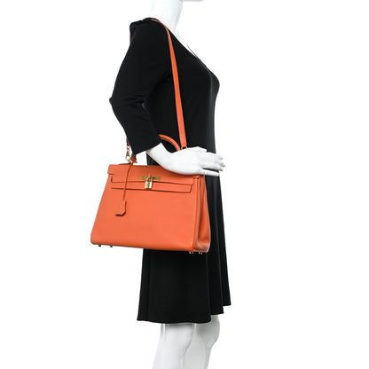 Hermes Togo Kelly Retourne 32 Orange 2 of 11