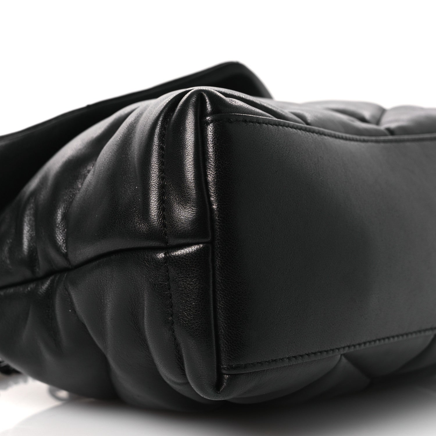 Saint Laurent Lambskin Quilted Toy Loulou Puffer Monogram Monochrome Chain Satchel Black 18 of 23