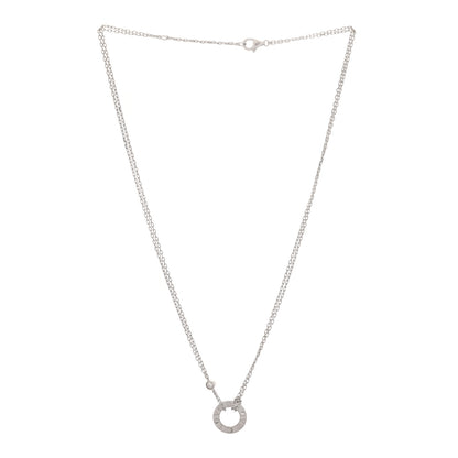 Cartier 18K White Gold 2 Diamond LOVE Necklace 3 of 5