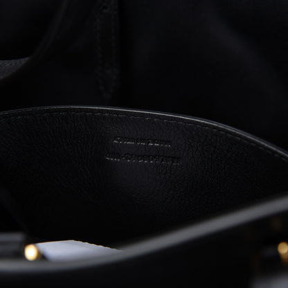 Saint Laurent Calfskin Raffia Medium Shopper Tote Black 9 of 10