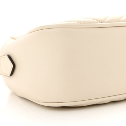 Gucci Calfskin Matelasse Small GG Marmont Chain Shoulder Bag White 9 of 12