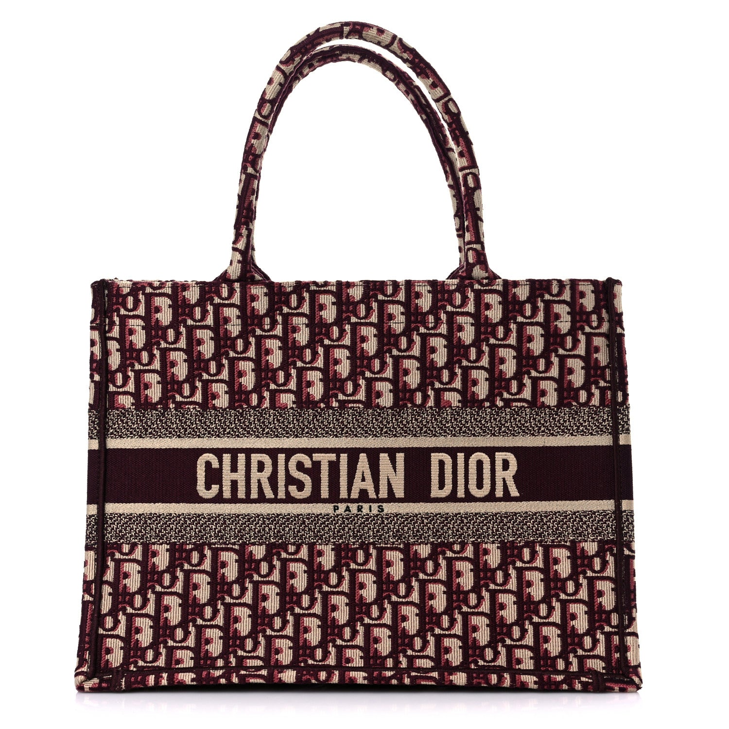 Christian Dior Oblique Medium Book Tote Burgundy Multicolor 1 of 10