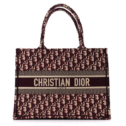 Christian Dior Oblique Medium Book Tote Burgundy Multicolor 1 of 10