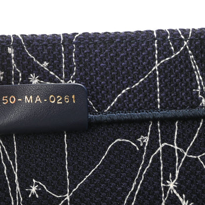 Christian Dior Canvas Embroidered Medium Zodiac Book Tote Blue Multicolor 7 of 8