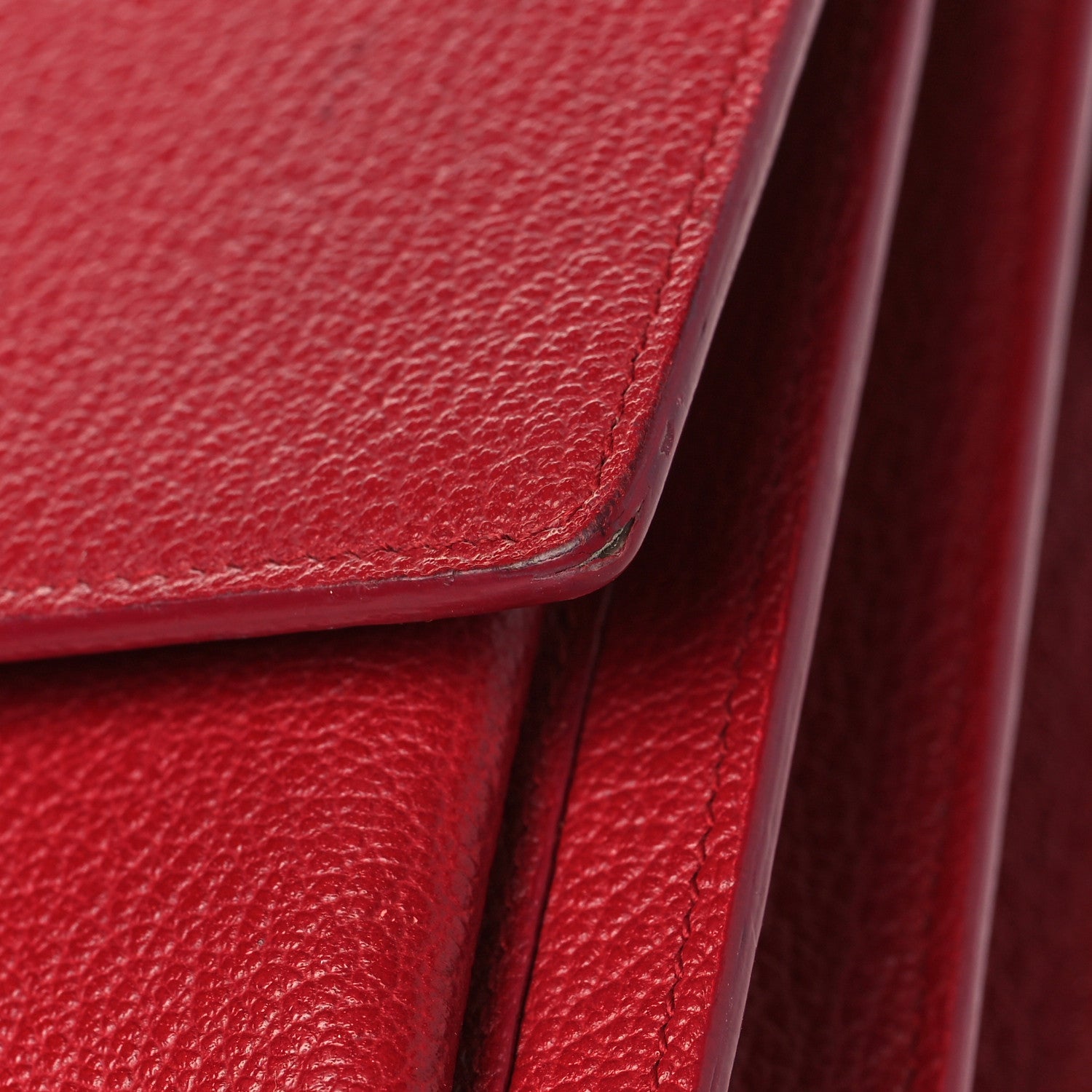 Saint Laurent Grained Calfskin Medium Monogram Sunset Satchel Red 13 of 16