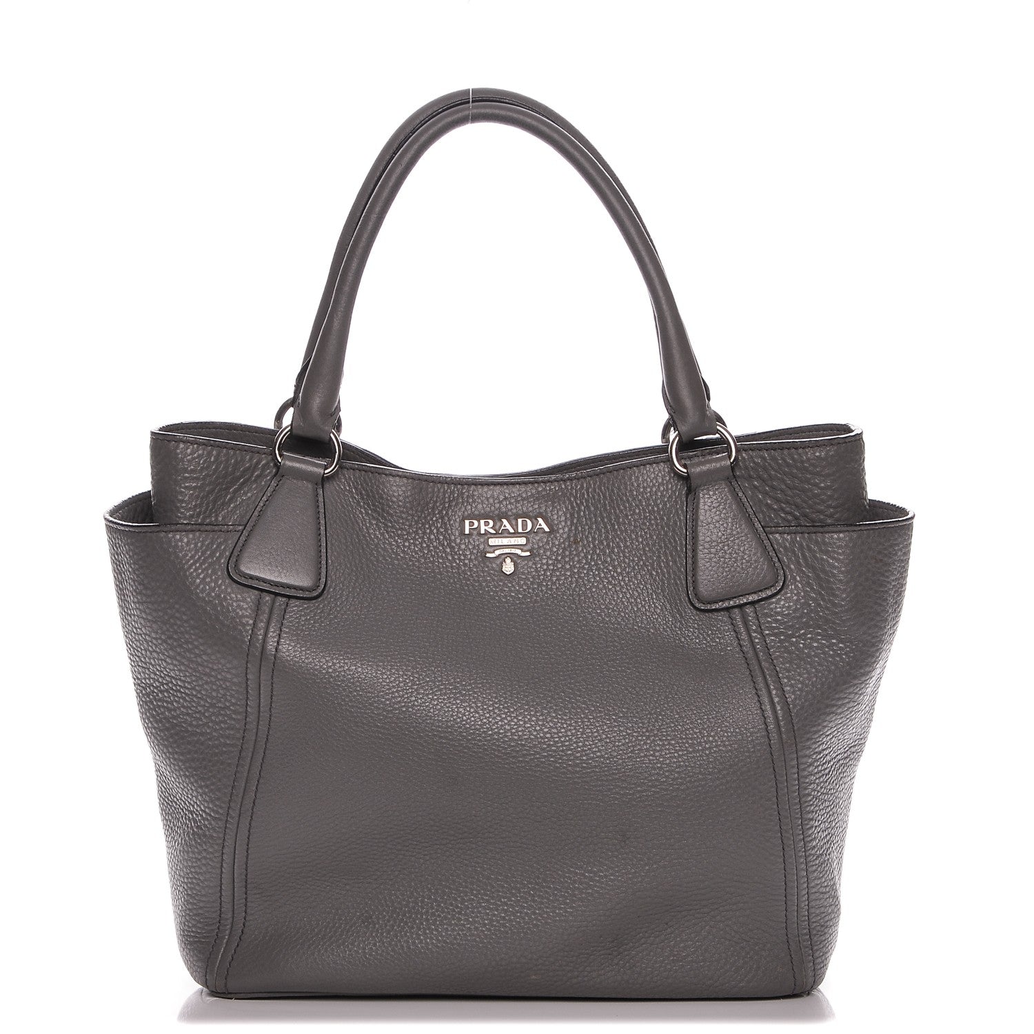 Prada Vitello Daino Side Pocket Tote Marmo 1 of 8